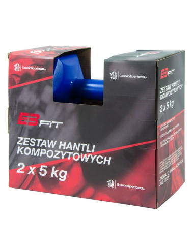 Zestaw hantli kompozytowych eb fit 2x5kg granatowe 1027050