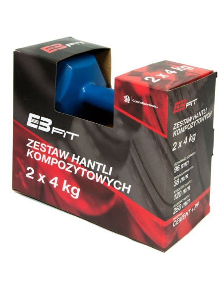 Zestaw hantli kompozytowych eb fit 2x4kg niebieskie 1027043