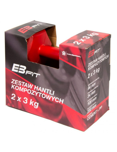 Zestaw hantli kompozytowych eb fit 2x3kg czerwone 1027036
