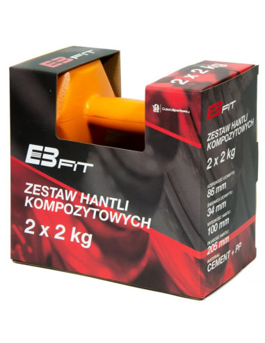 Zestaw hantli kompozytowych eb fit 2x2kg pomarańczowe 1027029