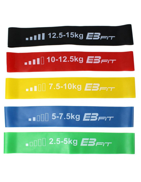 Zestaw gum do ćwiczeń fitnnes crosfit mini band 5w1 eb fit 1028842