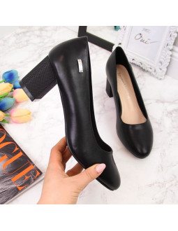 Czółenka na ozdobnym słupku sergio leone w sk314