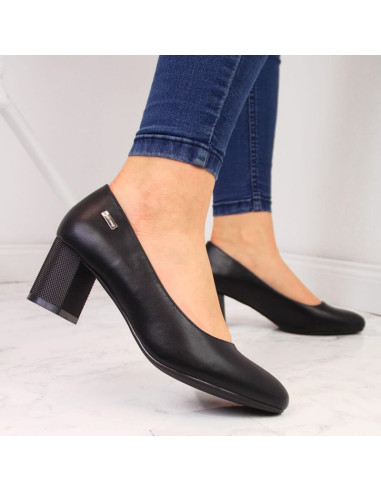 Czółenka na ozdobnym słupku sergio leone w sk314