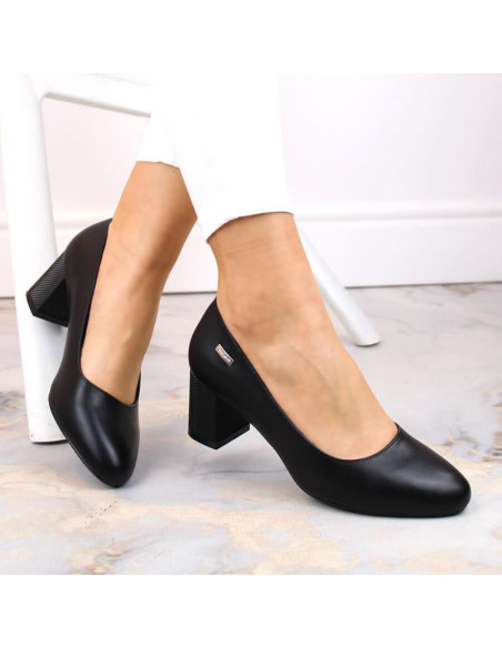 Czółenka na ozdobnym słupku sergio leone w sk314