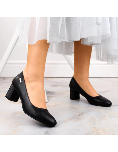 Czółenka na ozdobnym słupku sergio leone w sk314