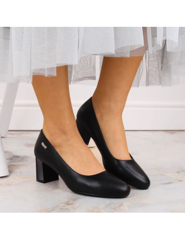 Czółenka na ozdobnym słupku sergio leone w sk314