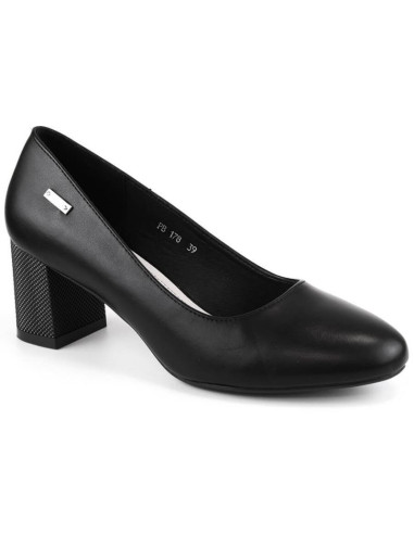 Czółenka na ozdobnym słupku sergio leone w sk314