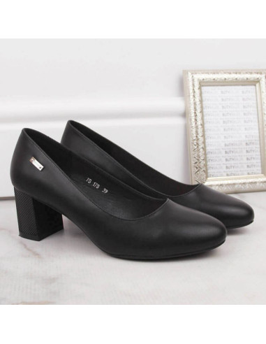 Czółenka na ozdobnym słupku sergio leone w sk314