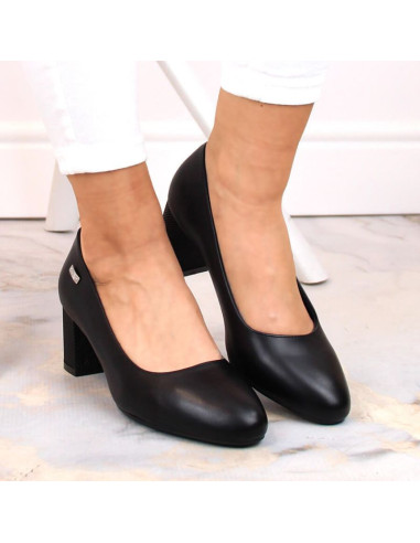 Czółenka na ozdobnym słupku sergio leone w sk314