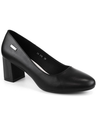 Czółenka na ozdobnym słupku sergio leone w sk314