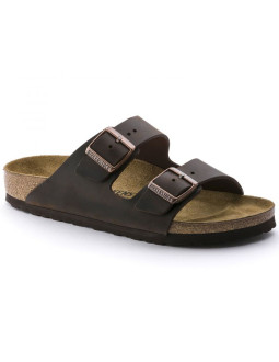 Klapki damskie/męskie brązowe birkenstock arizona nubuk habana narrow wąskie (52533) 2