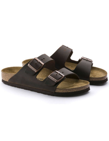 Klapki damskie/męskie brązowe birkenstock arizona nubuk habana narrow wąskie (52533)