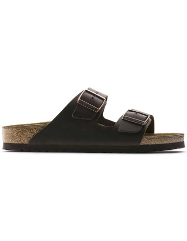 Klapki damskie/męskie brązowe birkenstock arizona nubuk habana narrow wąskie (52533)