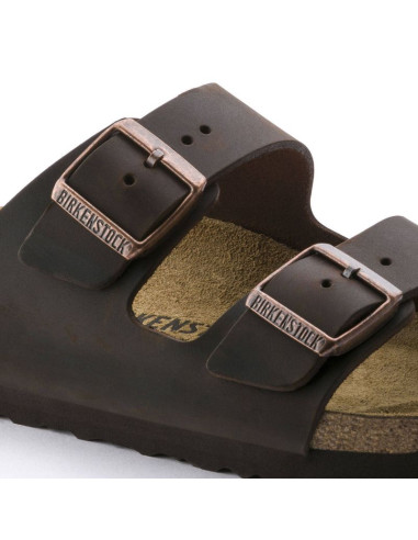 Klapki damskie/męskie brązowe birkenstock arizona nubuk habana narrow wąskie (52533)