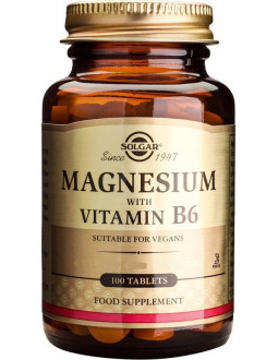 Solgar Magnesium With Vitamin B6 - Magnez Z Witaminą B6 (100 Tabl.) 2