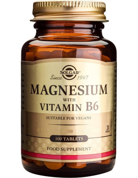 Solgar Magnesium With Vitamin B6 - Magnez Z Witaminą B6 (100 Tabl.)