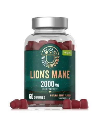Wiseshrooms Lion's Mane Gummies - Hericum Soplówka Jeżowata (60 Żelek)