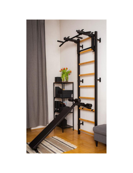 Drabinka gimnastyczna drążek poręcz i ławka benchk 733b