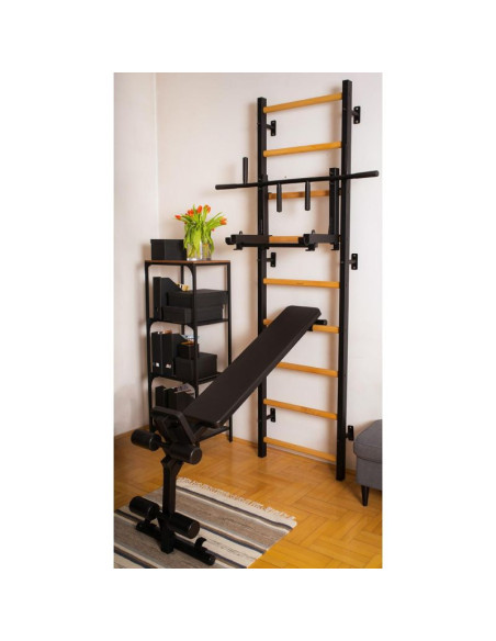 Drabinka gimnastyczna drążek poręcz i ławka benchk 733b