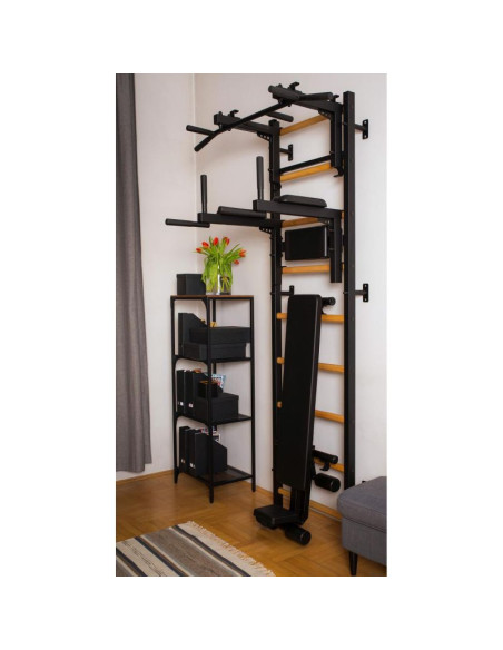 Drabinka gimnastyczna drążek poręcz i ławka benchk 733b