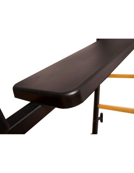 Drabinka gimnastyczna z drążkiem poręczą do ćwiczeń i ławeczką benchk 723b