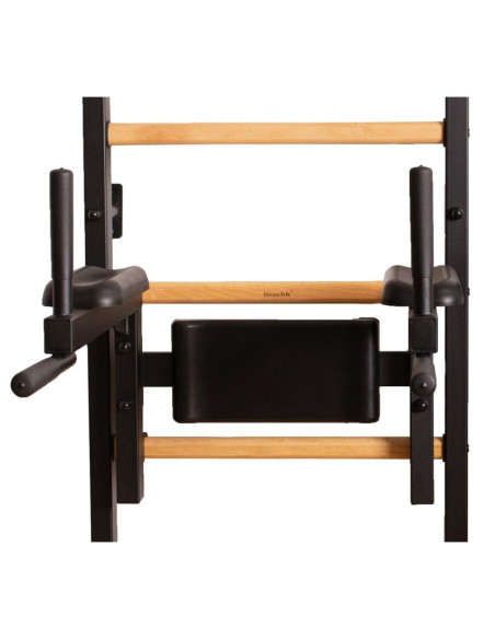 Drabinka gimnastyczna z drążkiem poręczą do ćwiczeń i ławeczką benchk 723b