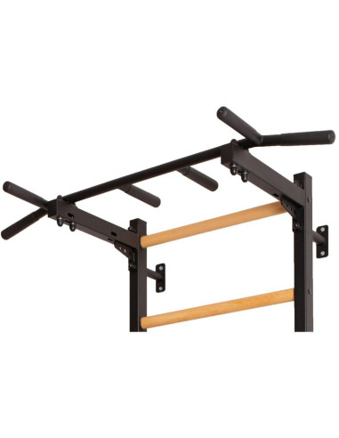 Drabinka gimnastyczna z drążkiem poręczą do ćwiczeń i ławeczką benchk 723b