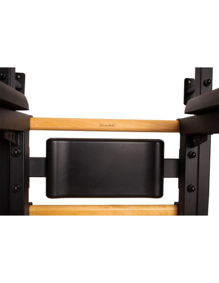 Drabinka gimnastyczna z drążkiem poręczą do ćwiczeń i ławeczką benchk 723b