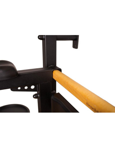 Drabinka gimnastyczna z drążkiem poręczą do ćwiczeń i ławeczką benchk 723b