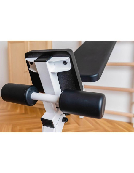 Drabinka gimnastyczna z drążkiem poręczą do ćwiczeń i ławeczką benchk 723w