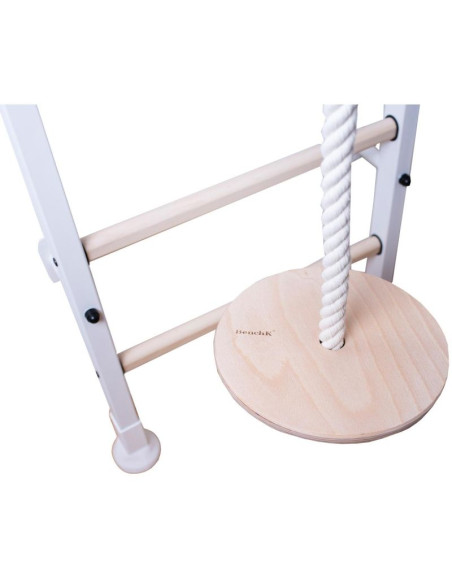 Drabinka gimnastyczna drążek poręcz ławka akcesoria dziecięce biały mat benchk 414