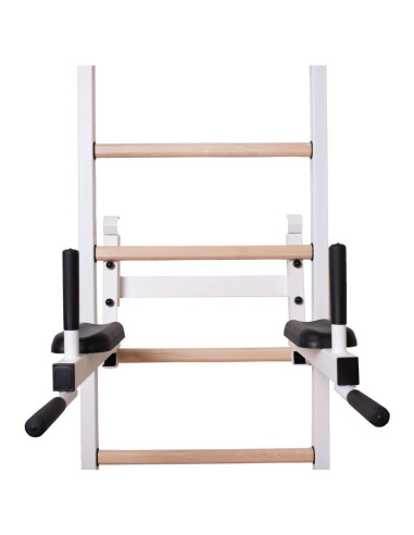 Drabinka gimnastyczna drążek poręcz ławka akcesoria dziecięce biały mat benchk 414