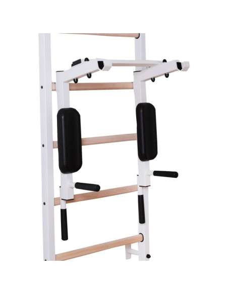 Drabinka gimnastyczna drążek poręcz ławka akcesoria dziecięce biały mat benchk 414