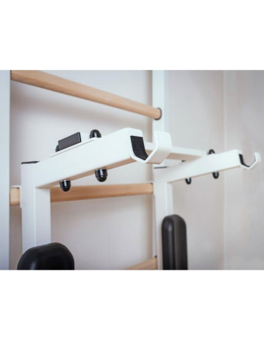 Drabinka gimnastyczna drążek poręcz ławka akcesoria dziecięce biały mat benchk 414