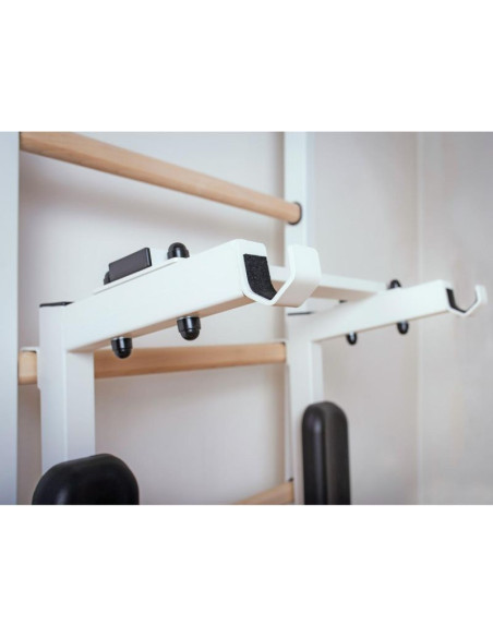 Drabinka gimnastyczna drążek poręcz ławka akcesoria dziecięce biały mat benchk 414