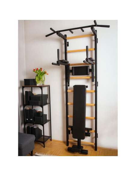 Drabinka gimnastyczna regulowany drążek i poręcz benchk 732b