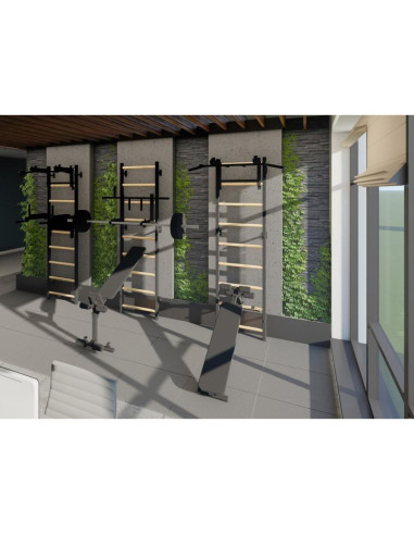 Drabinka gimnastyczna regulowany drążek i poręcz benchk 732b