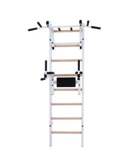 Drabinka gimnastyczna drewniano metalowa z drążkiem i akcesoriami benchk 232w 2