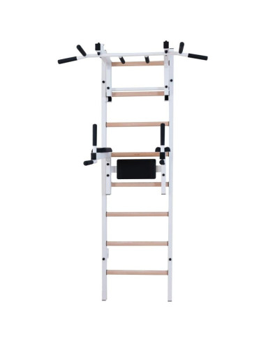 Drabinka gimnastyczna drewniano metalowa z drążkiem i akcesoriami benchk 232w