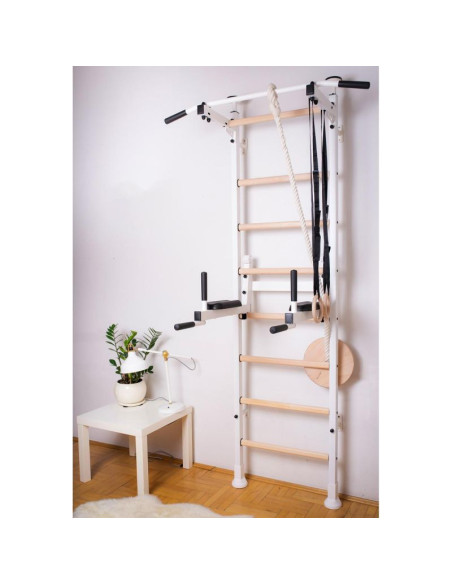 Drabinka gimnastyczna drążek poręcz akcesoria dziecięce biały mat benchk 413