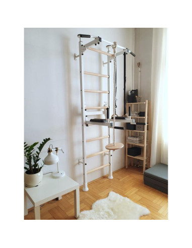 Drabinka gimnastyczna drążek poręcz akcesoria dziecięce biały mat benchk 413