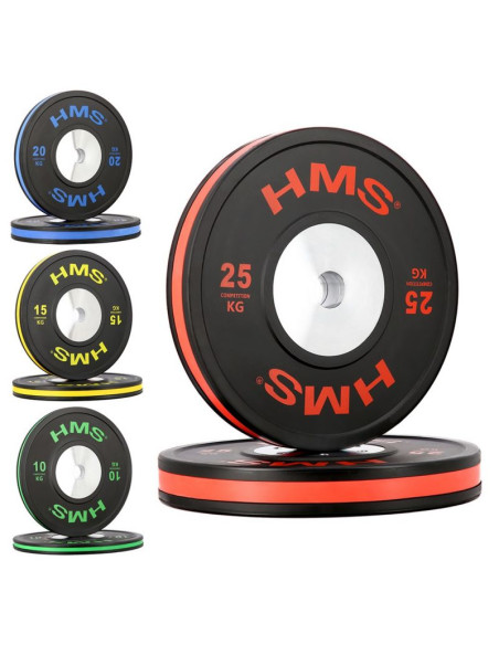 Btbr set zestaw talerzy olimpijskich bumper- 2x (10kg,15kg,20kg,25kg) hms btbr set