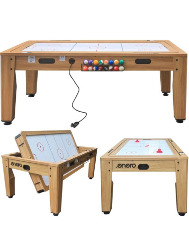 Stół do multigier 4w1 bilard tenis stołowy cymbergaj stół jadalny 214x121.6x81.3cm wooden enero