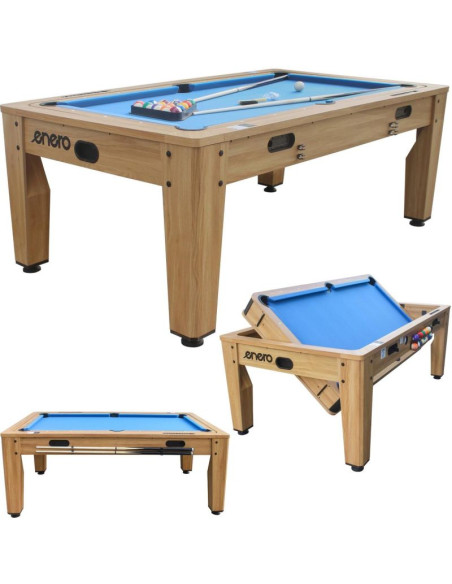 Stół do multigier 4w1 bilard tenis stołowy cymbergaj stół jadalny 214x121.6x81.3cm wooden enero