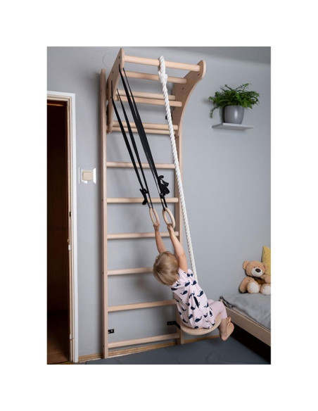 Drabinka z drewnianym drążkiem i akcesoriami benchk 112+a204