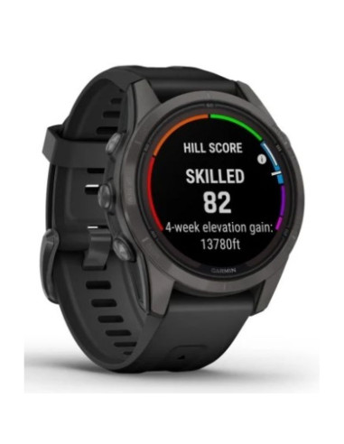 Zegarek garmin fenix 7s pro 42mm sapphire solar szary tytanowy dlc z czarnym paskiem