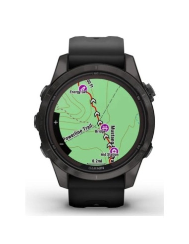 Zegarek garmin fenix 7s pro 42mm sapphire solar szary tytanowy dlc z czarnym paskiem