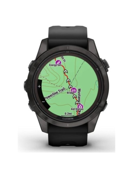 Zegarek garmin fenix 7s pro 42mm sapphire solar szary tytanowy dlc z czarnym paskiem