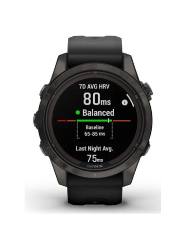 Zegarek garmin fenix 7s pro 42mm sapphire solar szary tytanowy dlc z czarnym paskiem