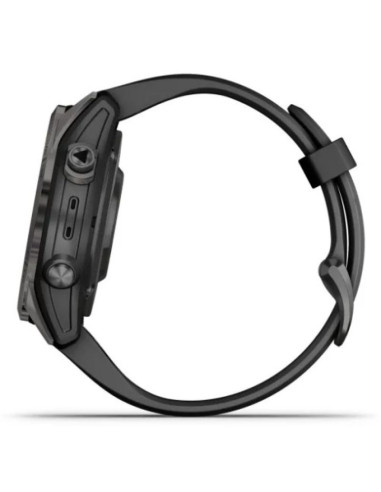 Zegarek garmin fenix 7s pro 42mm sapphire solar szary tytanowy dlc z czarnym paskiem